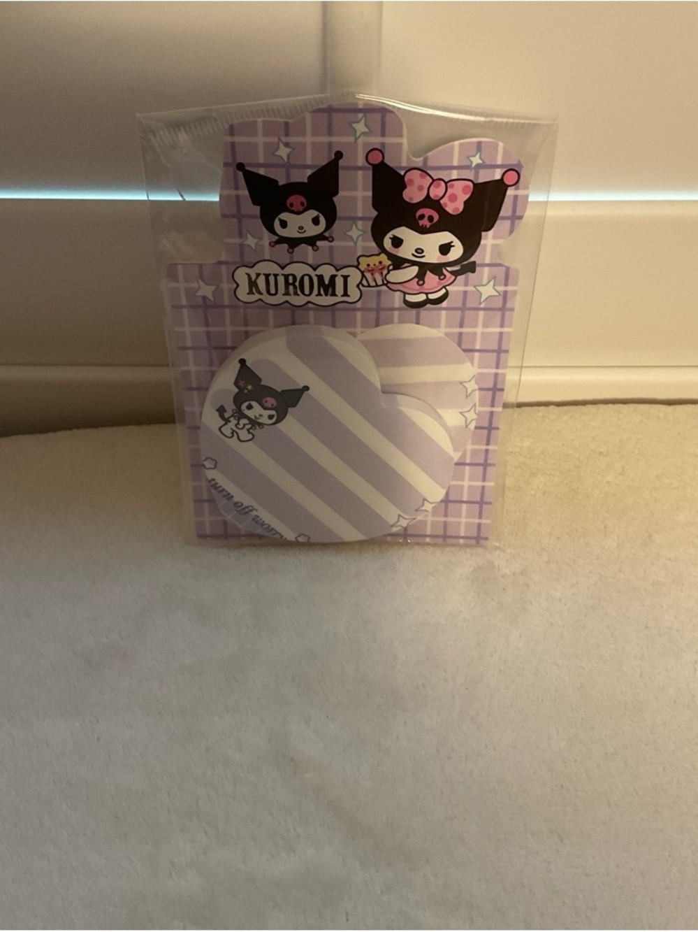 Sanrio Kuromi Purple and White Heart Sticky Notes